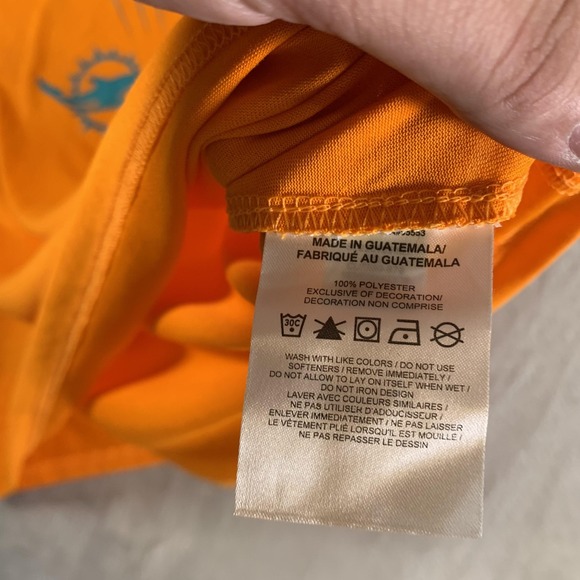 Miami Dolphins Shirt Tee Womens XL Orange NFL Football Nike‎ Dri-FIT 11-On Flag - Picture 8 of 10